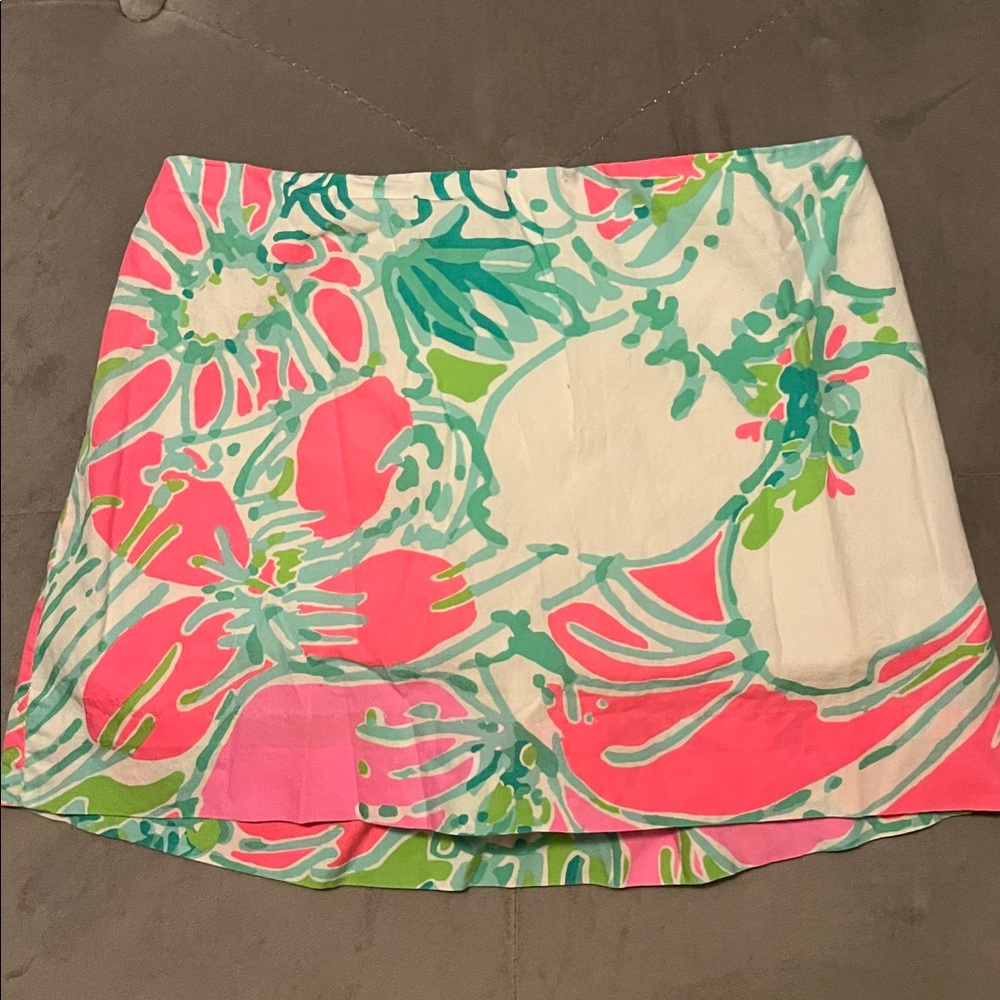 Lilly Pulitzer Pink and Green Floral Skort